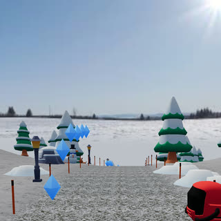 Arctic world: snowy ground and snow-covered pine trees