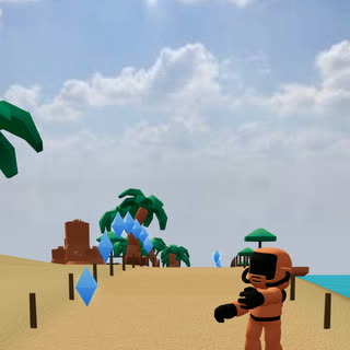 Tropical Beach world: palm trees, sand and blue sea