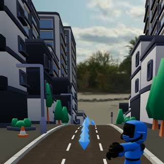Big City world: a road between tall buildings